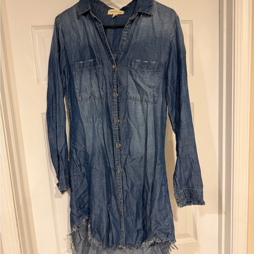 cloth & stone Blue Denim Shirt Jacket